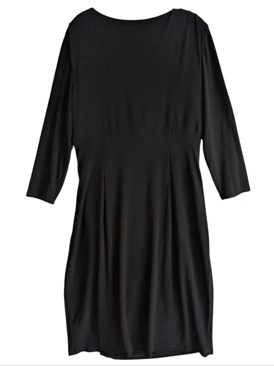 Lauren Ralph Lauren Black Wrap Bodycon Classic Dress Sz 12 - Picture 2 of 6